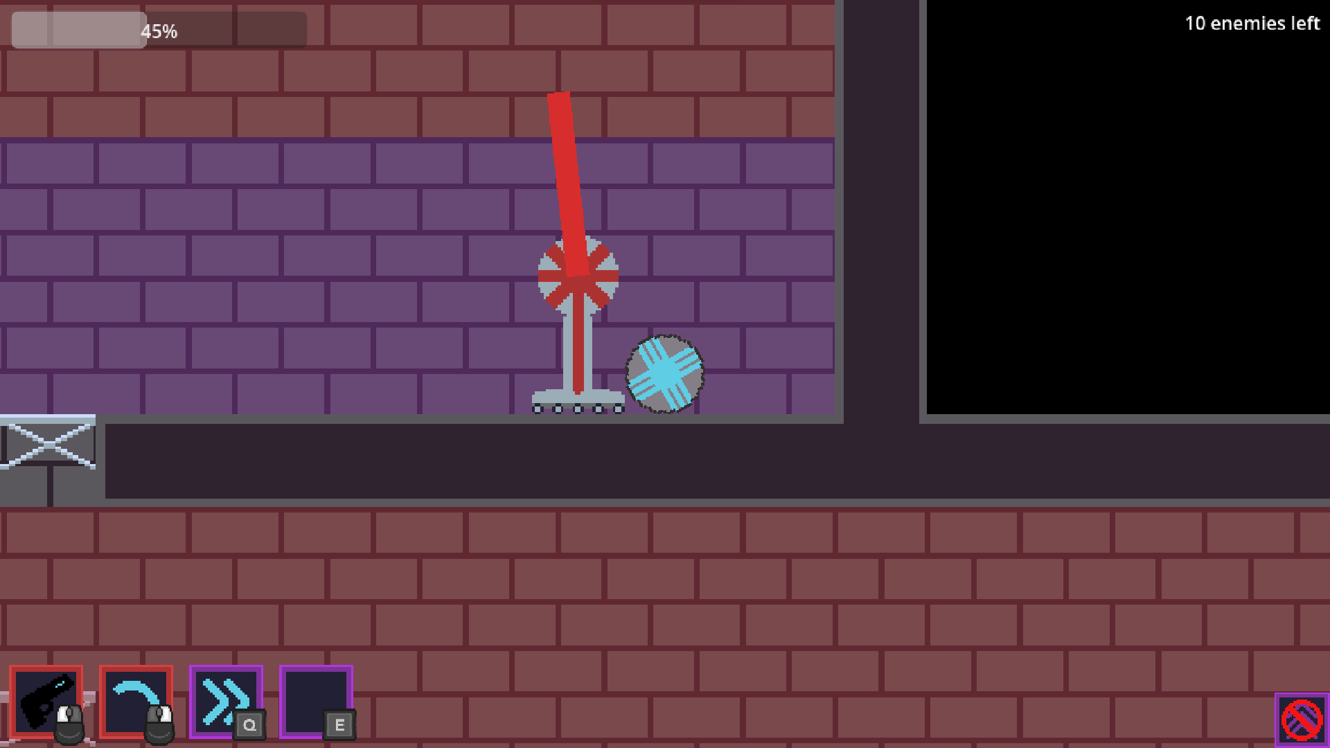 Screenshot of a Disruptive Dungeons level